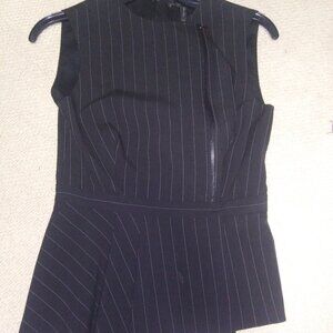 BCBG pinstripe vest black